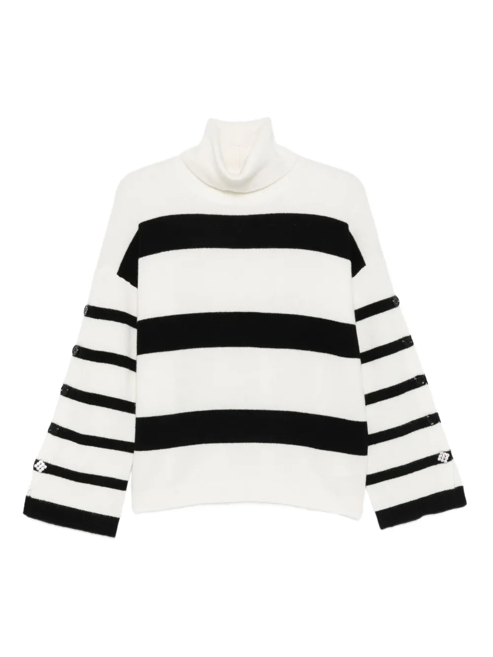 LIU JO striped turtleneck sweater | White | Image 1
