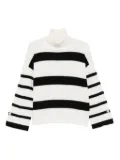 LIU JO striped turtleneck sweater - White