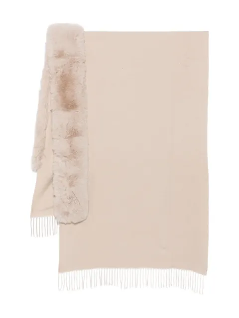 Blugirl faux fur-trimmed fringe cape