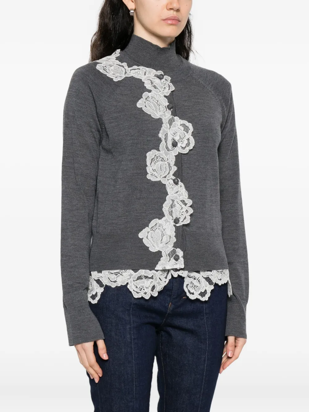 Blugirl Vest met kanten afwerking Grijs