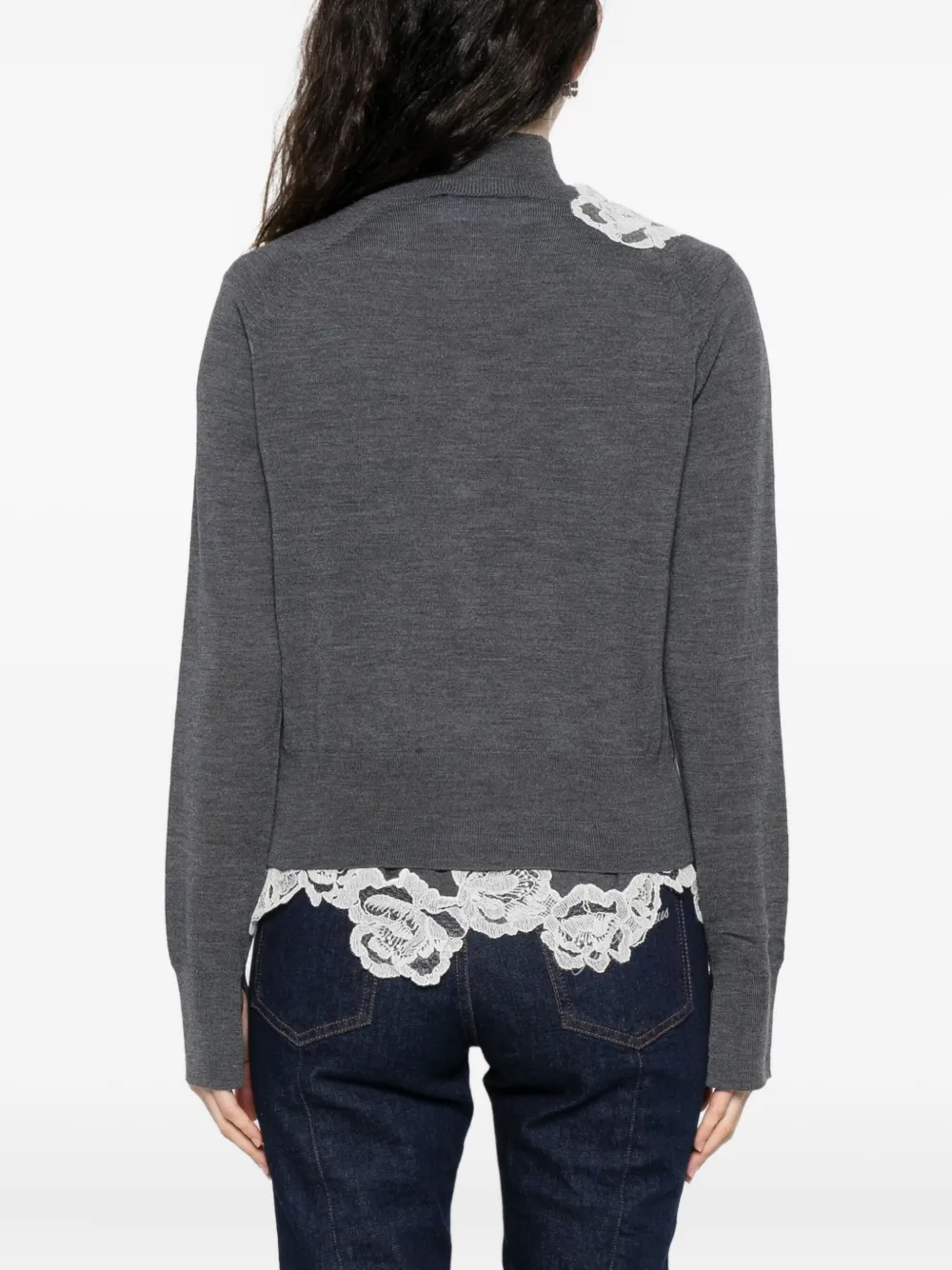 Blugirl Vest met kanten afwerking Grijs