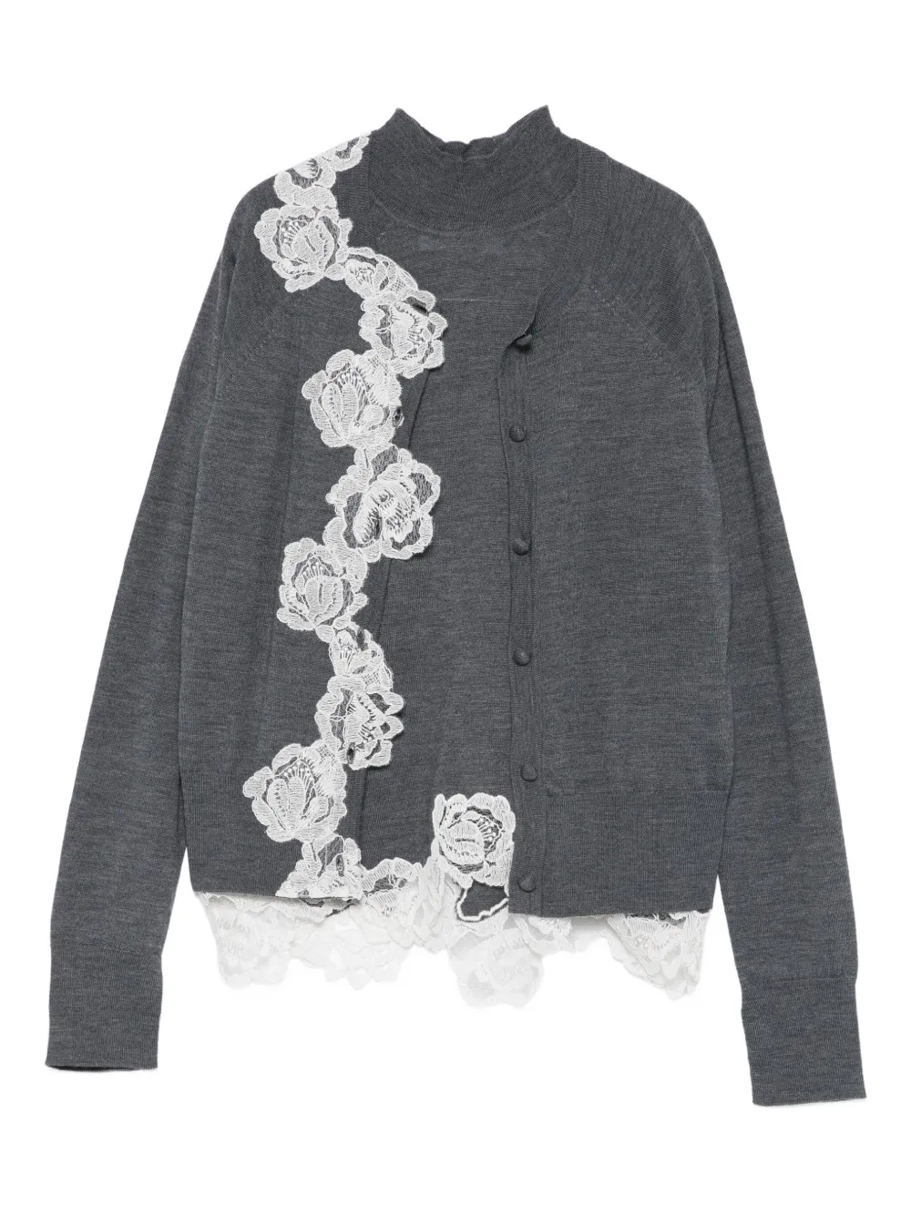 Blugirl Vest met kanten afwerking Grijs