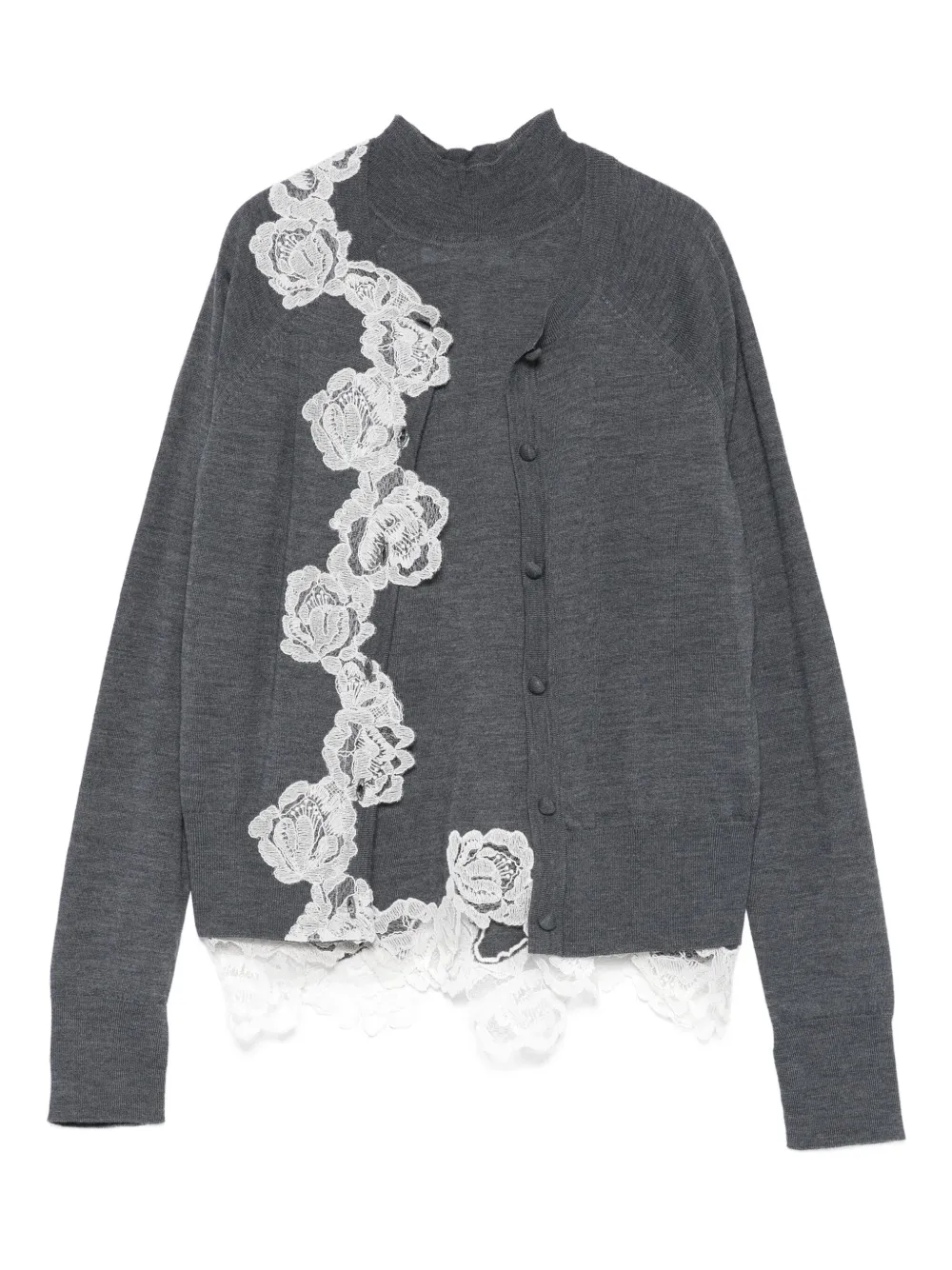 Blugirl lace-trim cardigan | Grey | Image 1