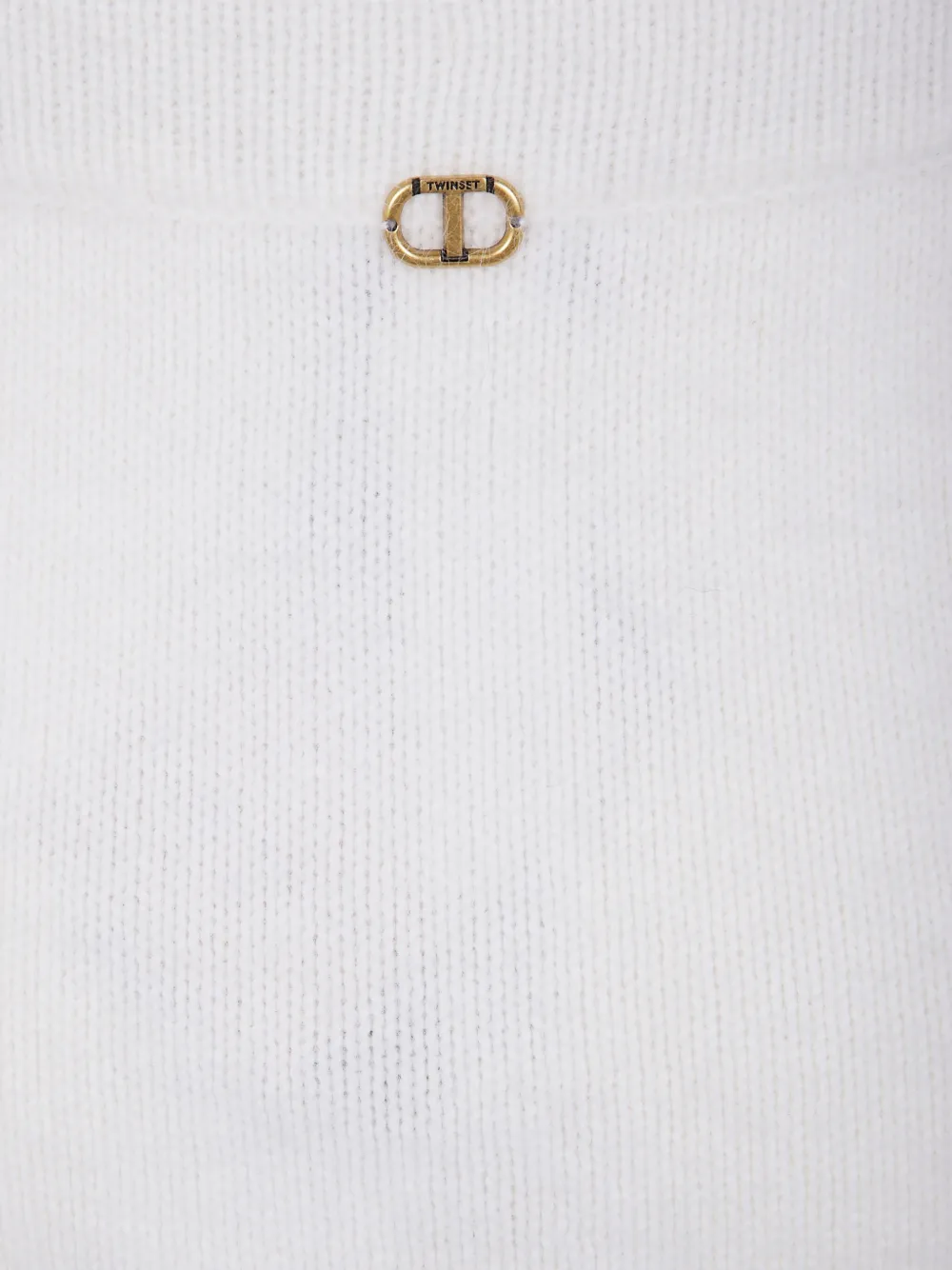 Twinset Ribbed Knit Skirt In White