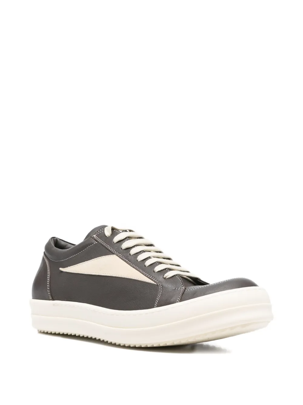 Rick Owens leather lace-up sneakers Grijs
