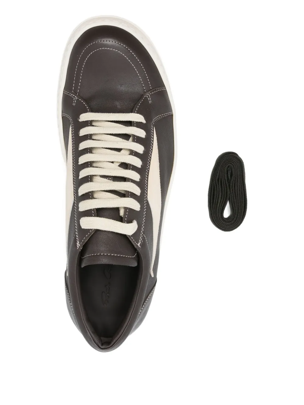 Rick Owens leather lace-up sneakers Grijs