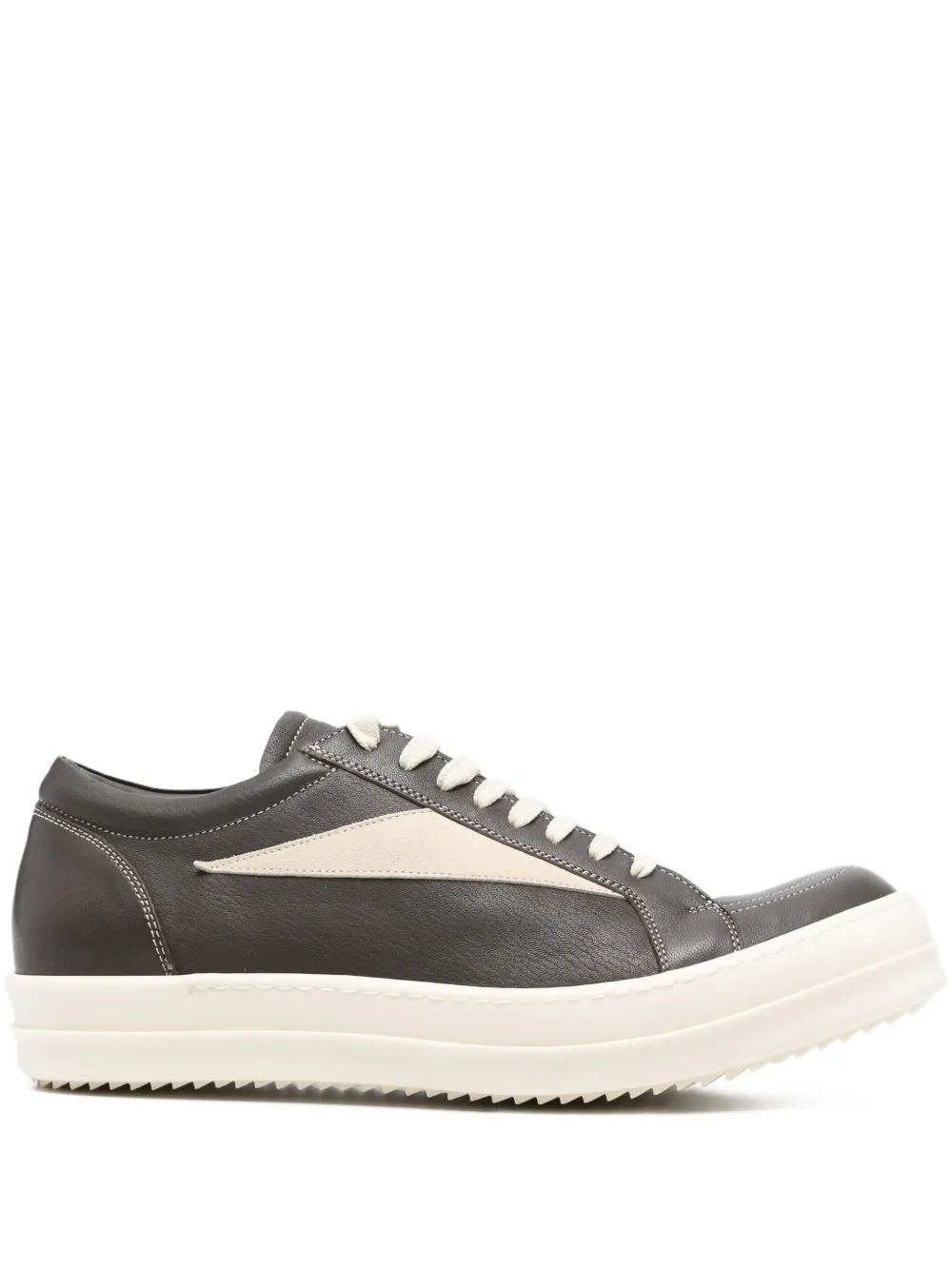Rick Owens leather lace-up sneakers | Grey | Image 1