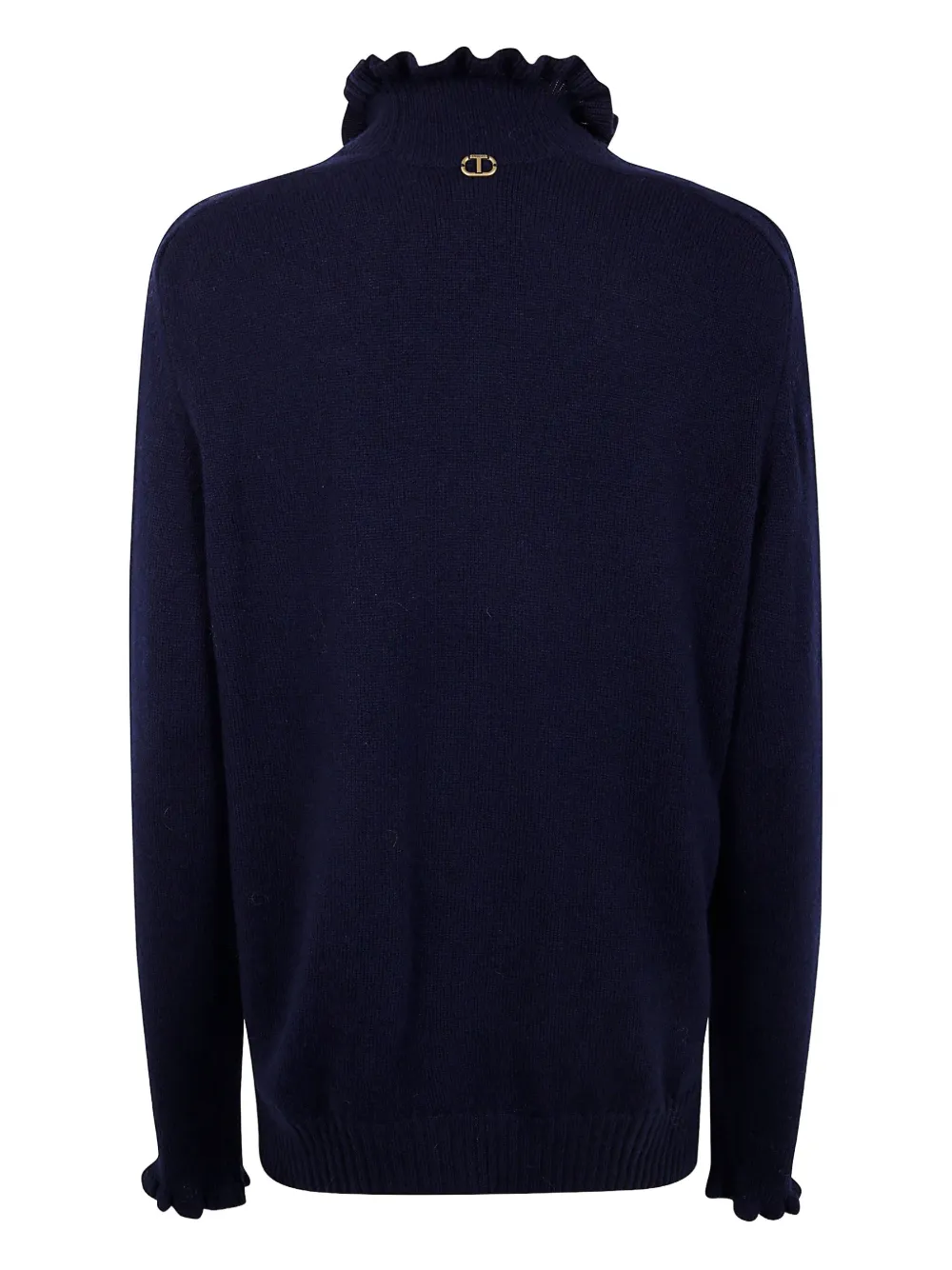 Twinset High-neck Logo-detail Sweater In Blue