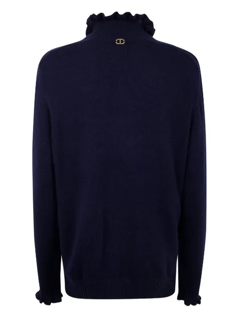 TWINSET tröja med hög krage och logotyp