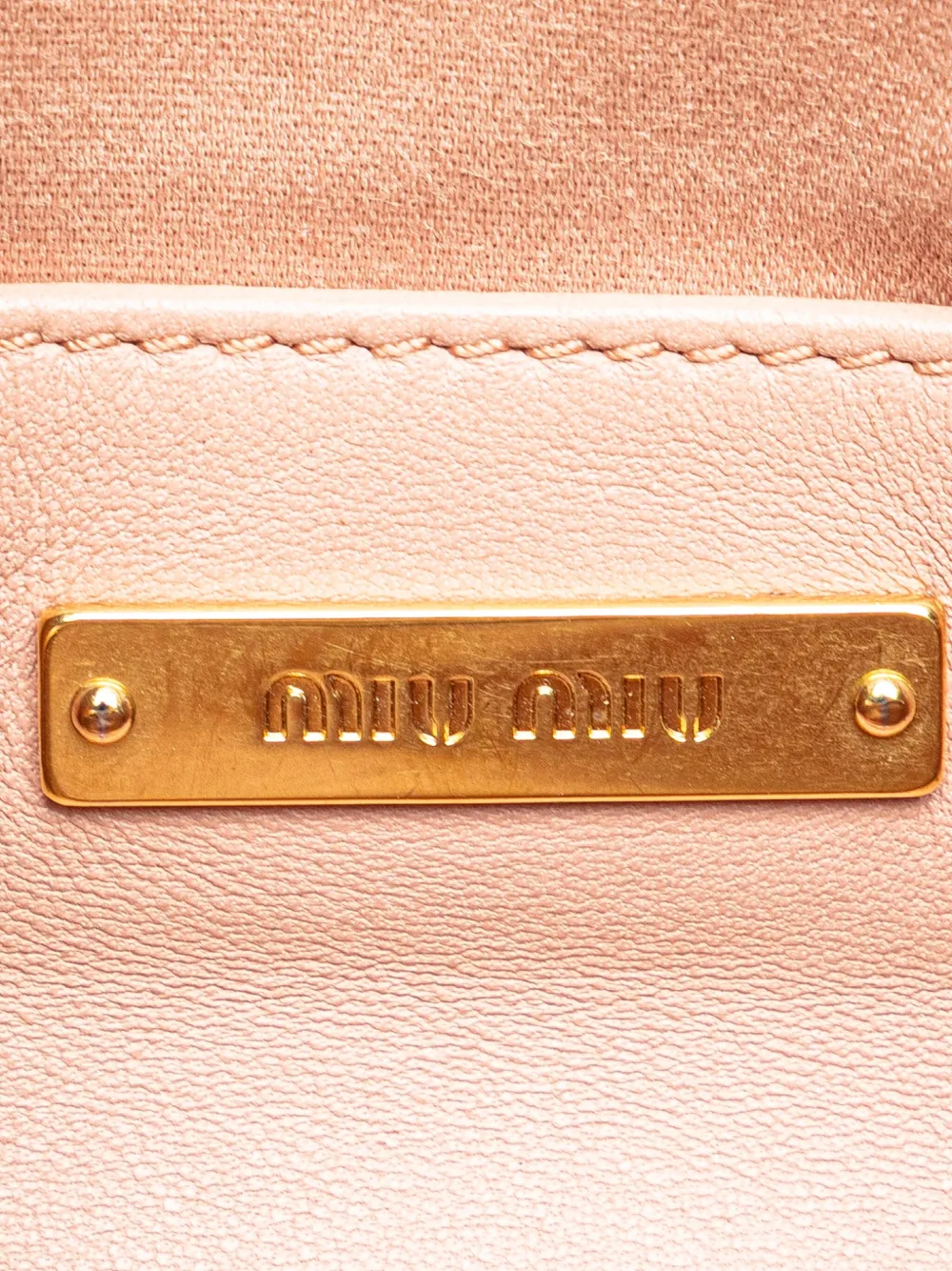 Pre-owned Miu Miu 2010-2025 Matelasse Lambskin Crossbody Bag In Pink