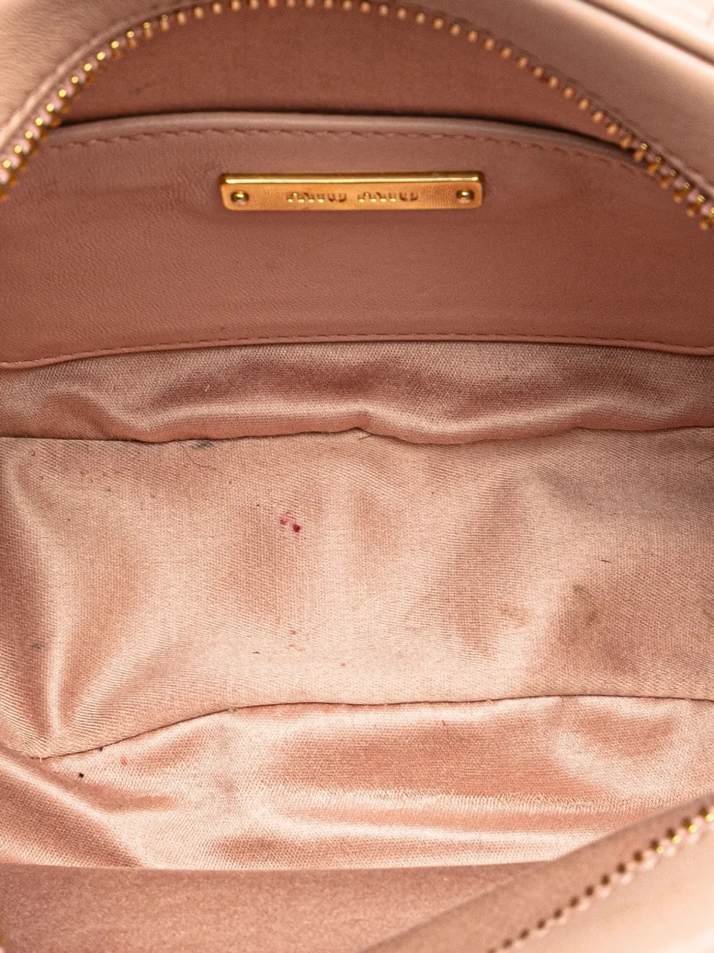 Pre-owned Miu Miu 2010-2025 Matelasse Lambskin Crossbody Bag In Pink