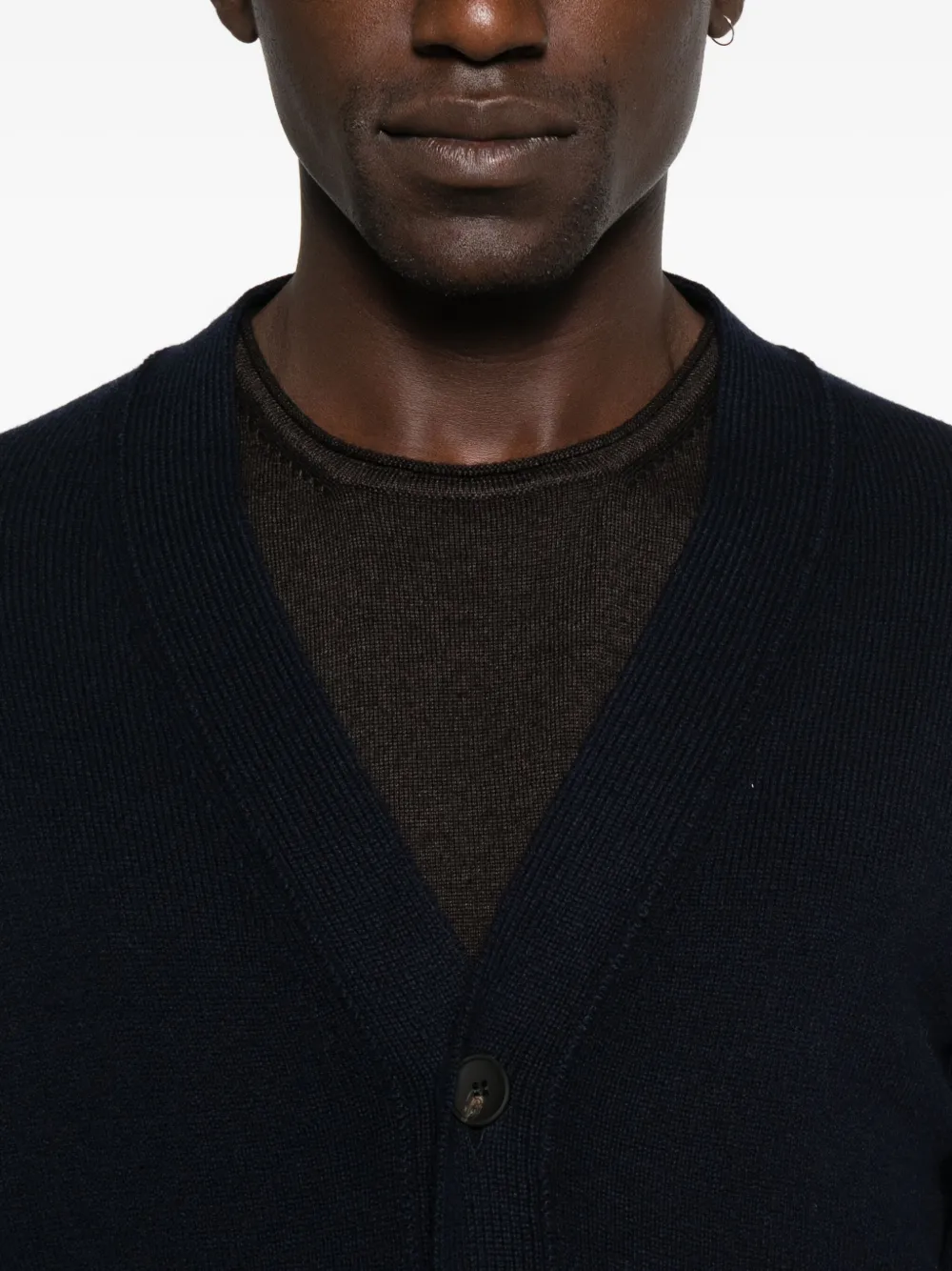 Gran Sasso Buttoned Wool Cardigan In Blue