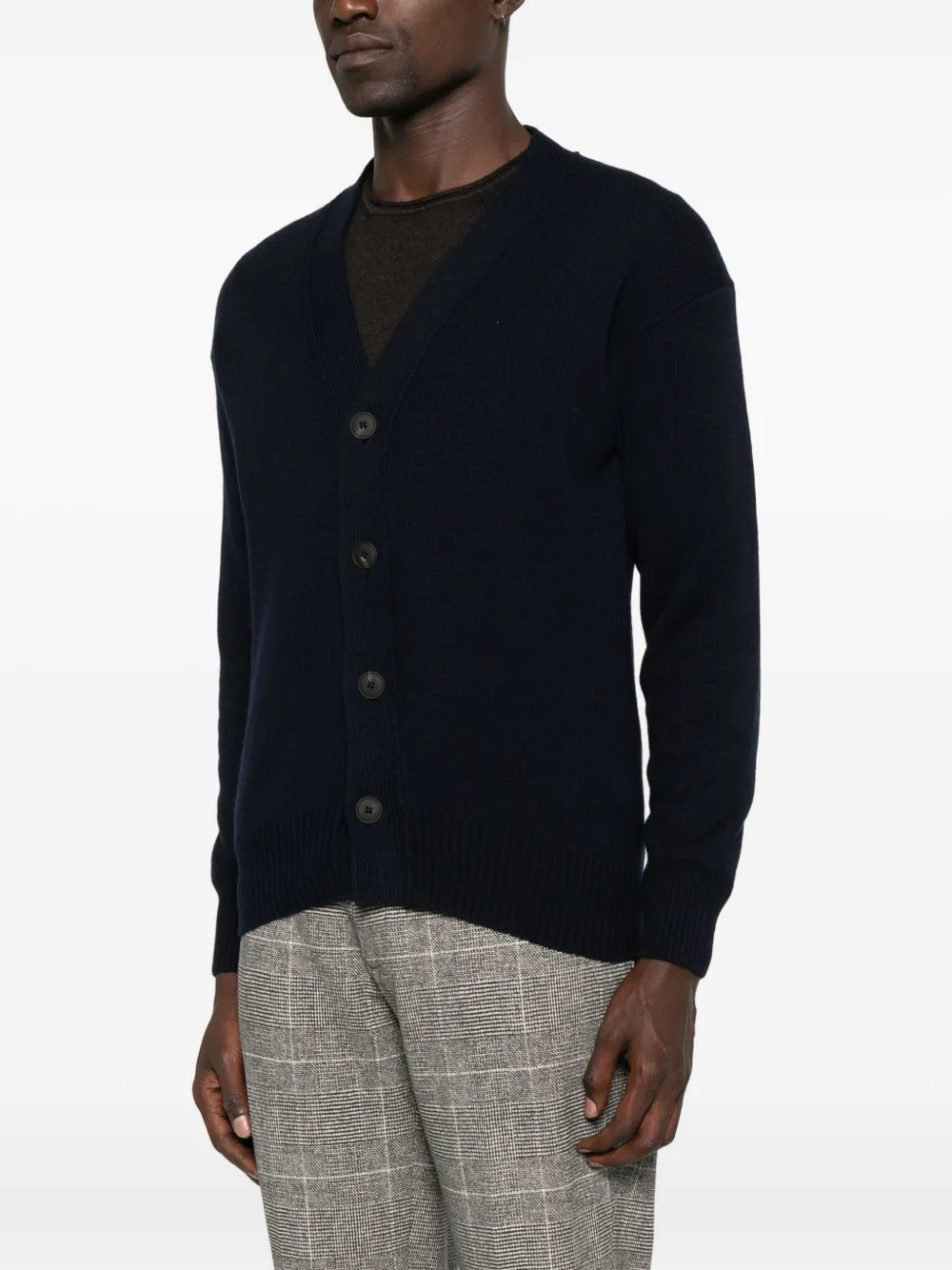 Gran Sasso Buttoned Wool Cardigan In Blue