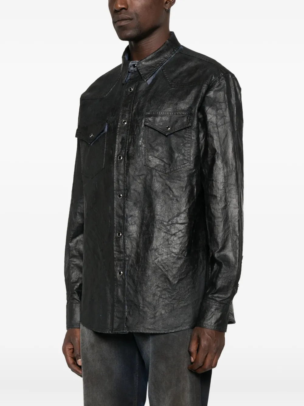 MM6 Maison Margiela double-pockets cotton shirt Blauw
