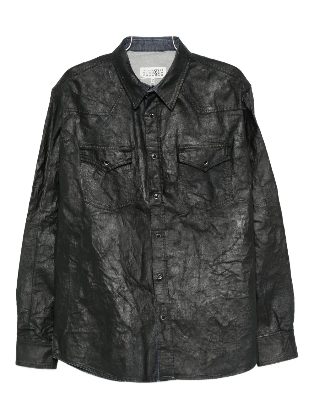 MM6 Maison Margiela double-pockets cotton shirt Blauw