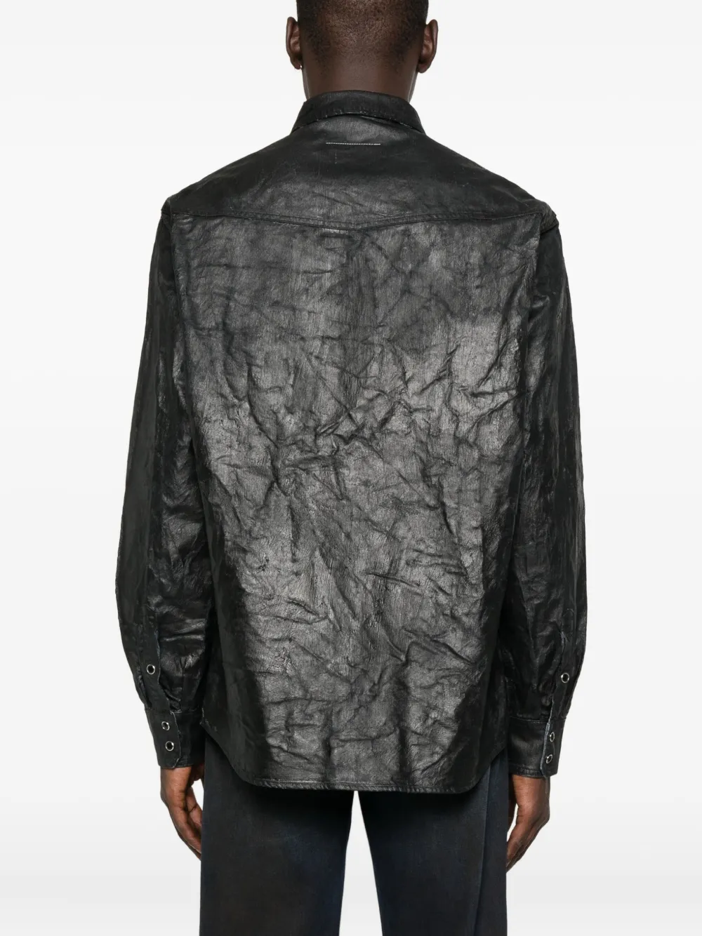 MM6 Maison Margiela double-pockets cotton shirt Blauw