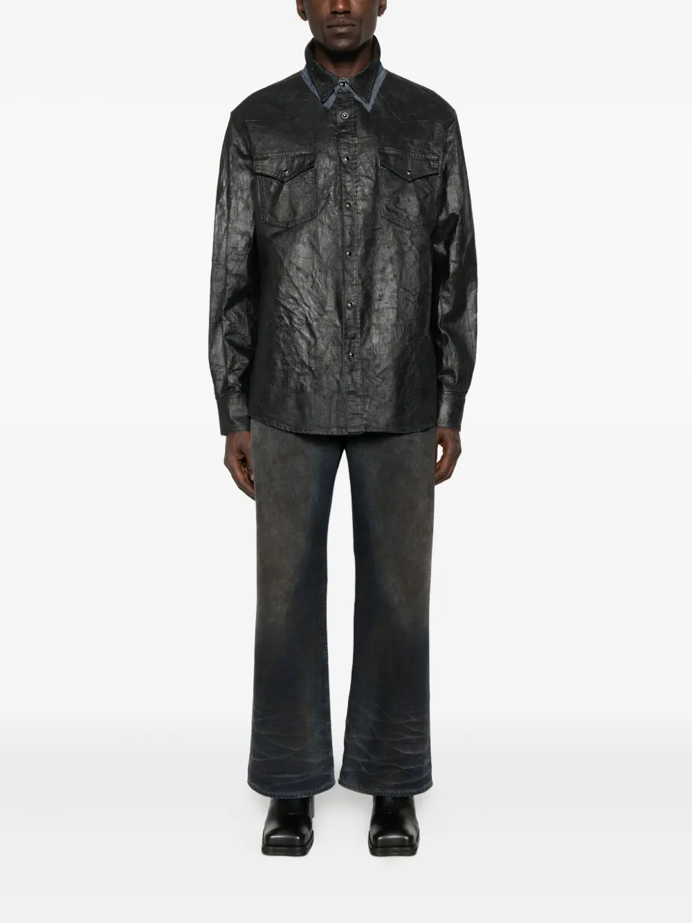 MM6 Maison Margiela double-pockets cotton shirt Blauw