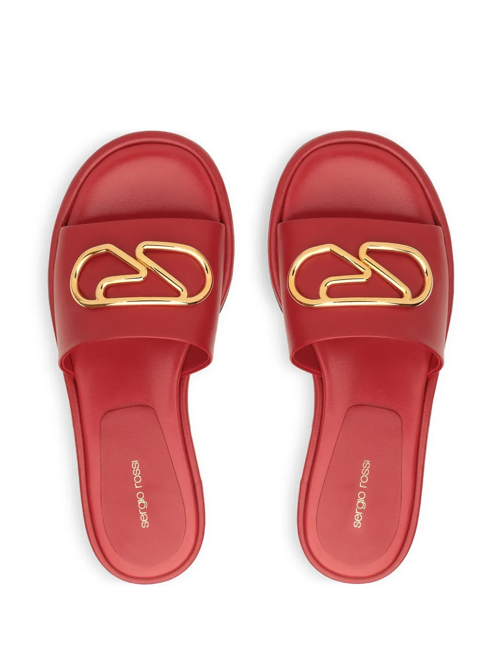 Sergio Rossi logo-plaque sandals Rood