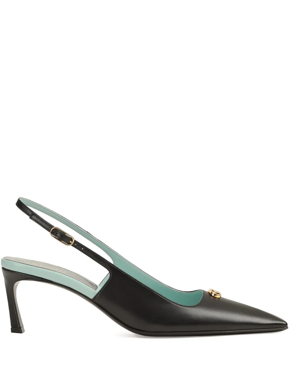 Sergio Rossi Slingback pumps met logoplakkaat Zwart