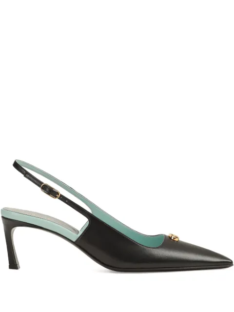 Sergio Rossi logo-plaque slingback pumps