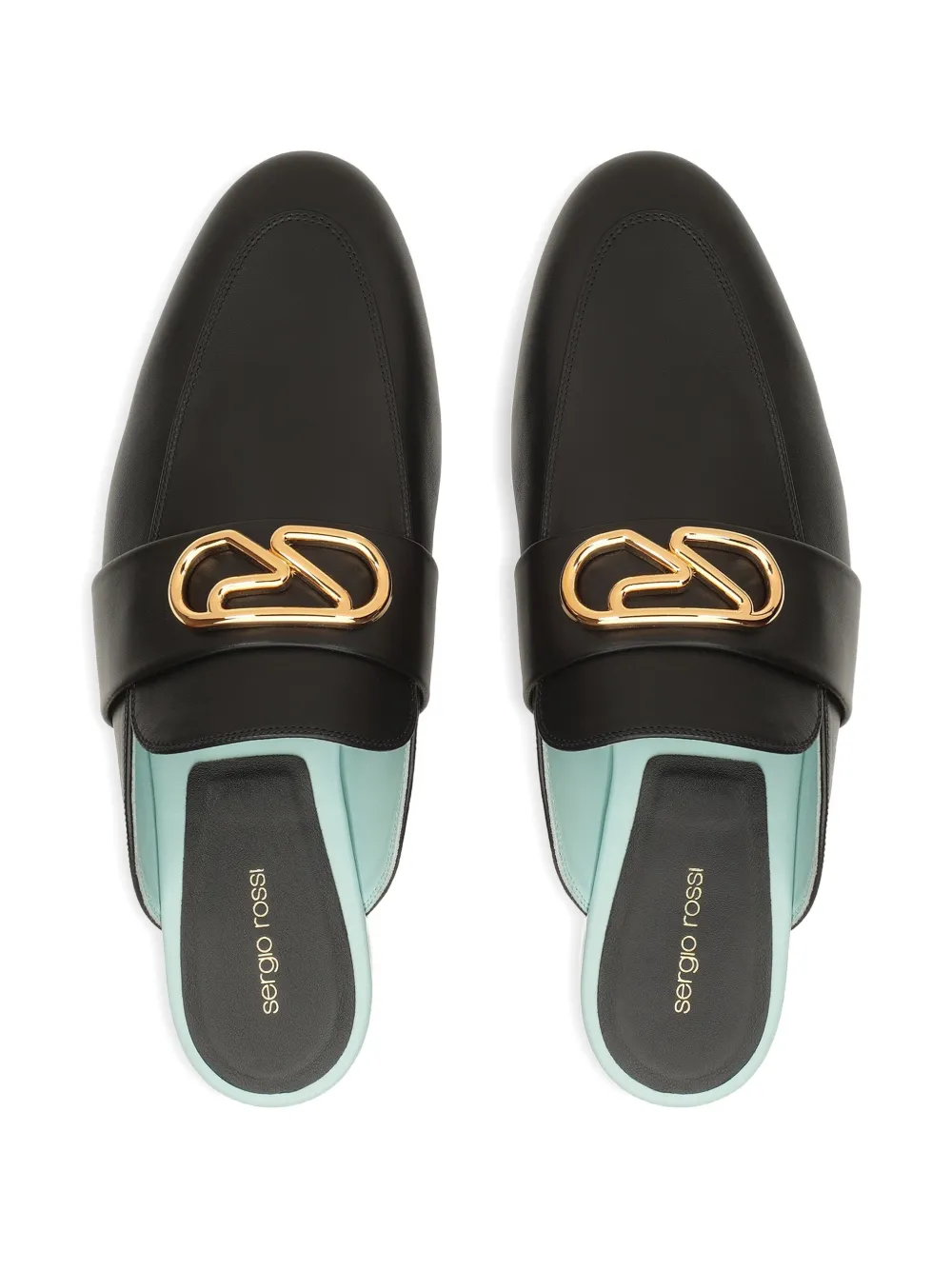 Sergio Rossi Logo-plaque Mules In Black