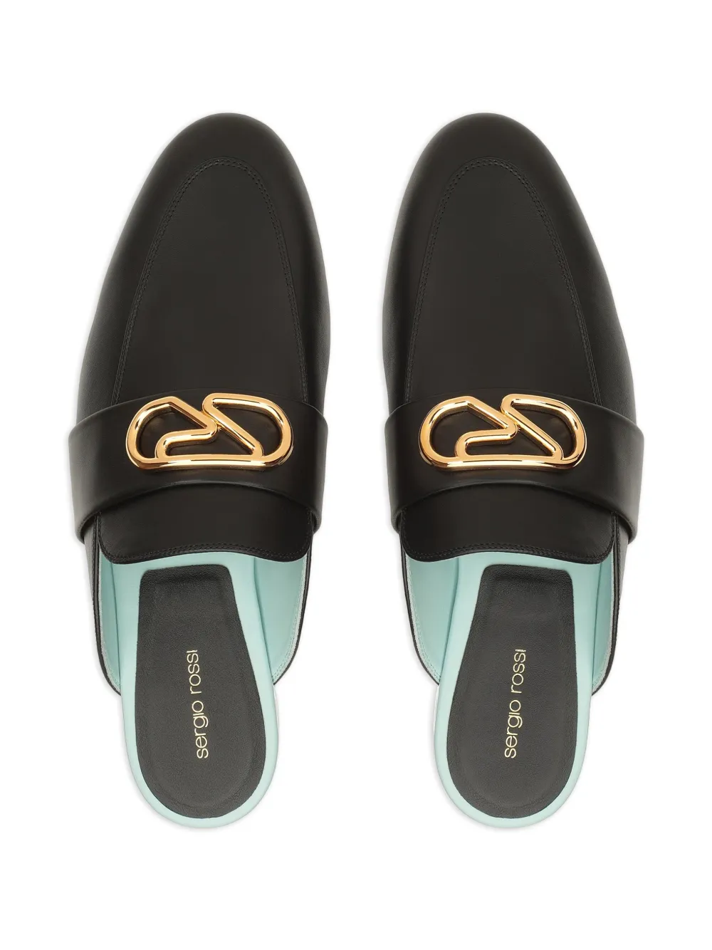Sergio Rossi Muiltjes met logoplakkaat Zwart