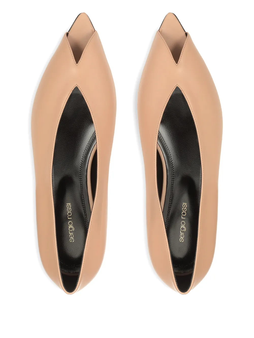Sergio Rossi Beak pumps met open neus Beige