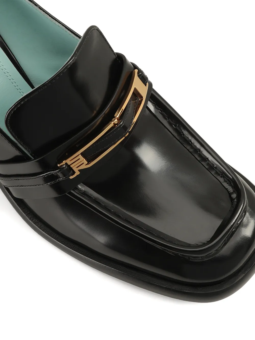 Sergio Rossi 80mm Bitt leather loafer Zwart