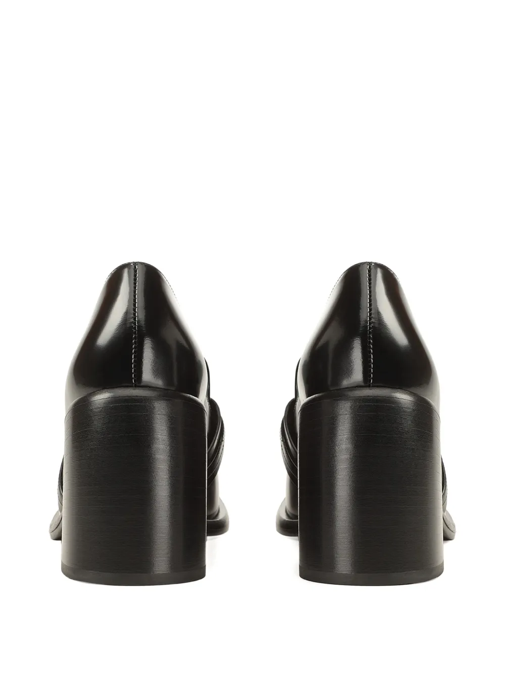 Sergio Rossi 80mm Bitt leather loafer Zwart