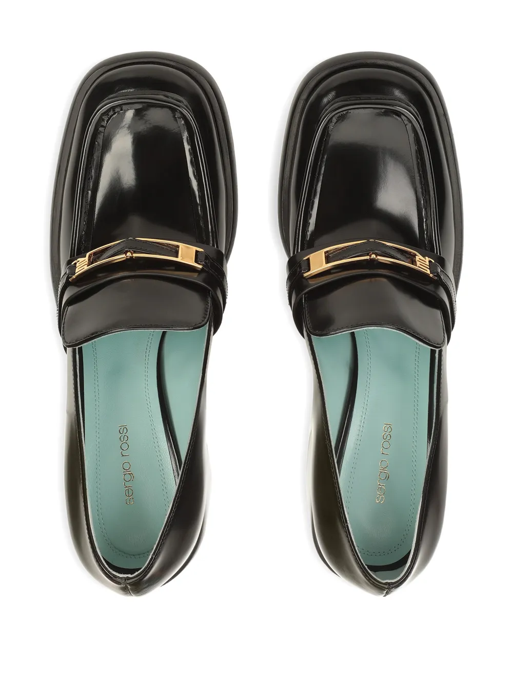 Sergio Rossi 80mm Bitt leather loafer Zwart