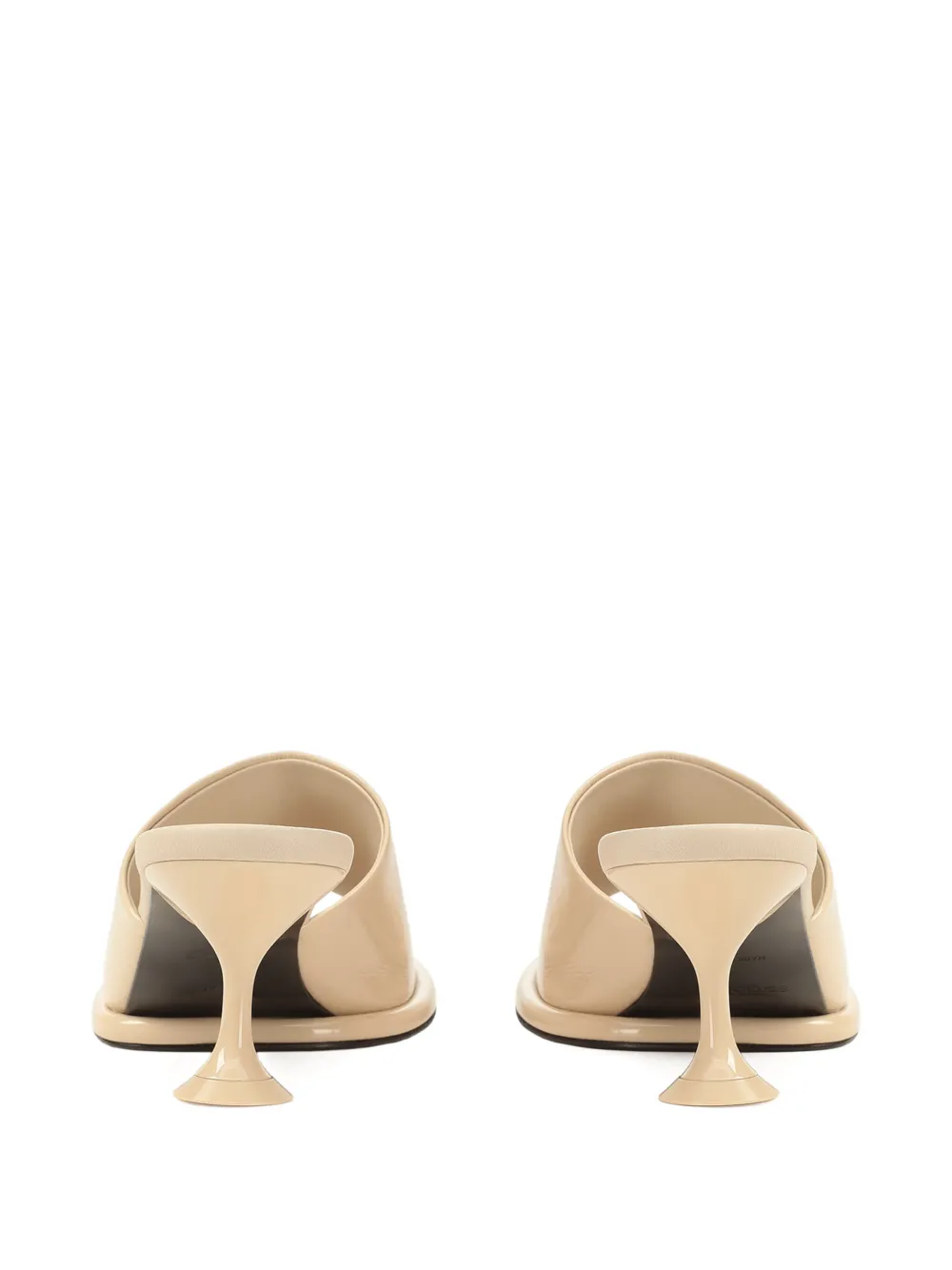 Sergio Rossi Glossy Open Toe Leather Mules With Sculpted Heel In Pink