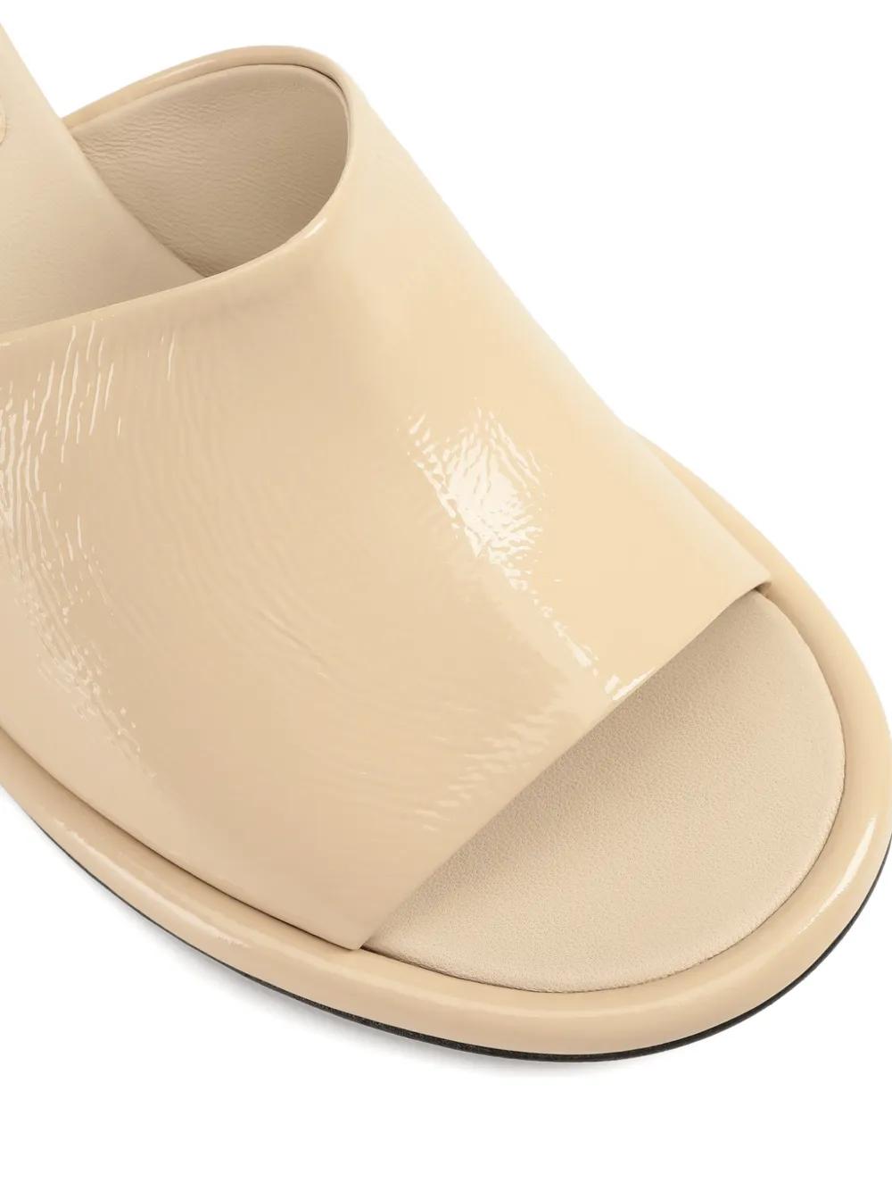 Sergio Rossi Glossy Open Toe Leather Mules With Sculpted Heel In Pink