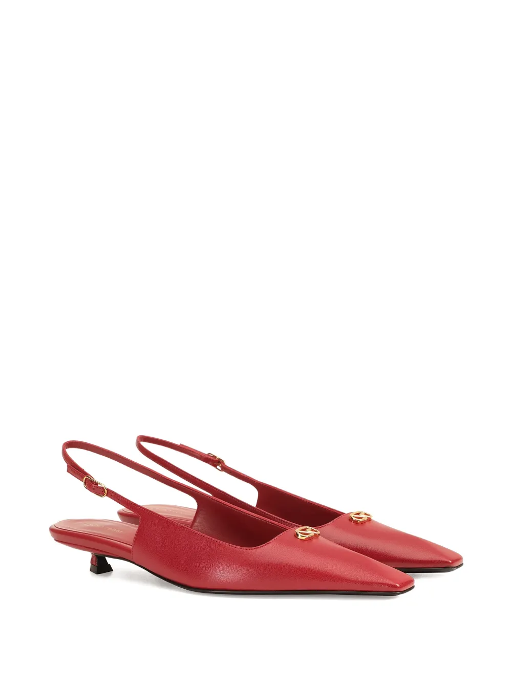 Sergio Rossi 25mm Surge leather slingback Rood