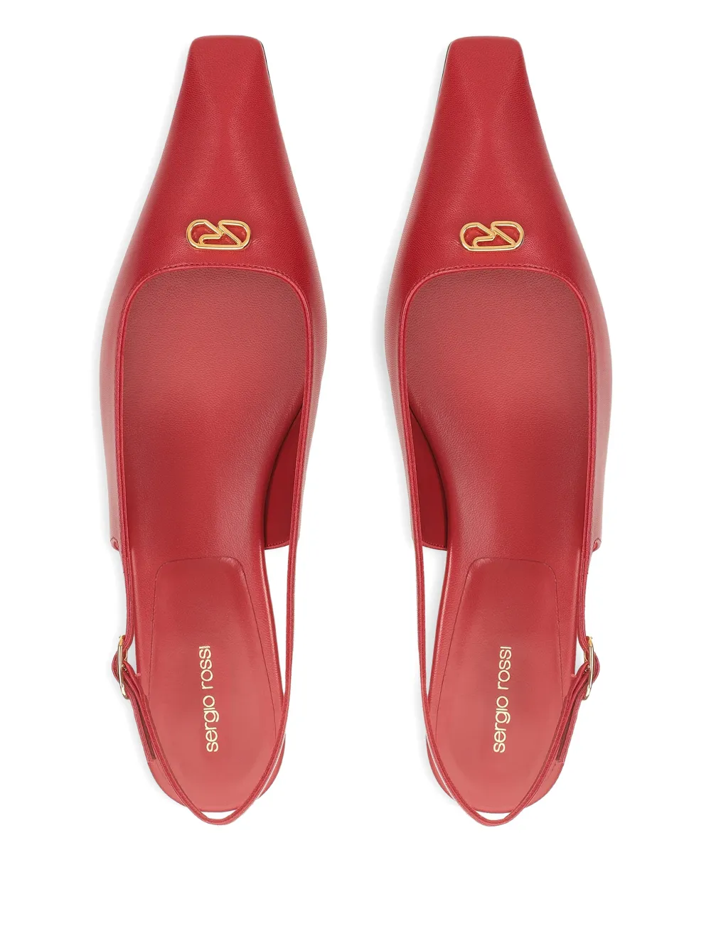 Sergio Rossi 25mm Surge leather slingback Rood