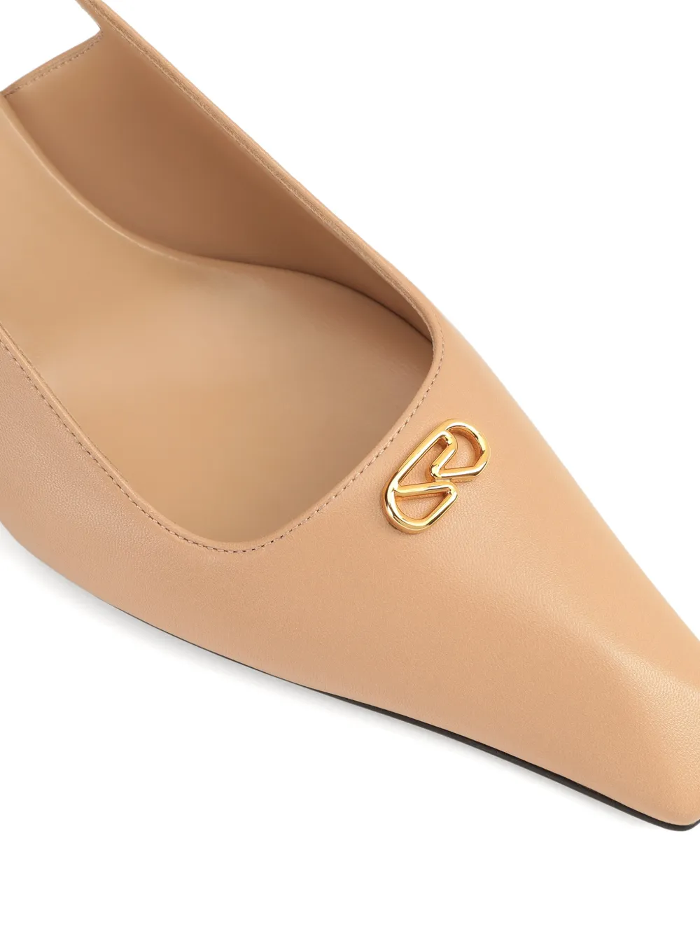 Sergio Rossi Slingback pumps met vierkante neus Beige