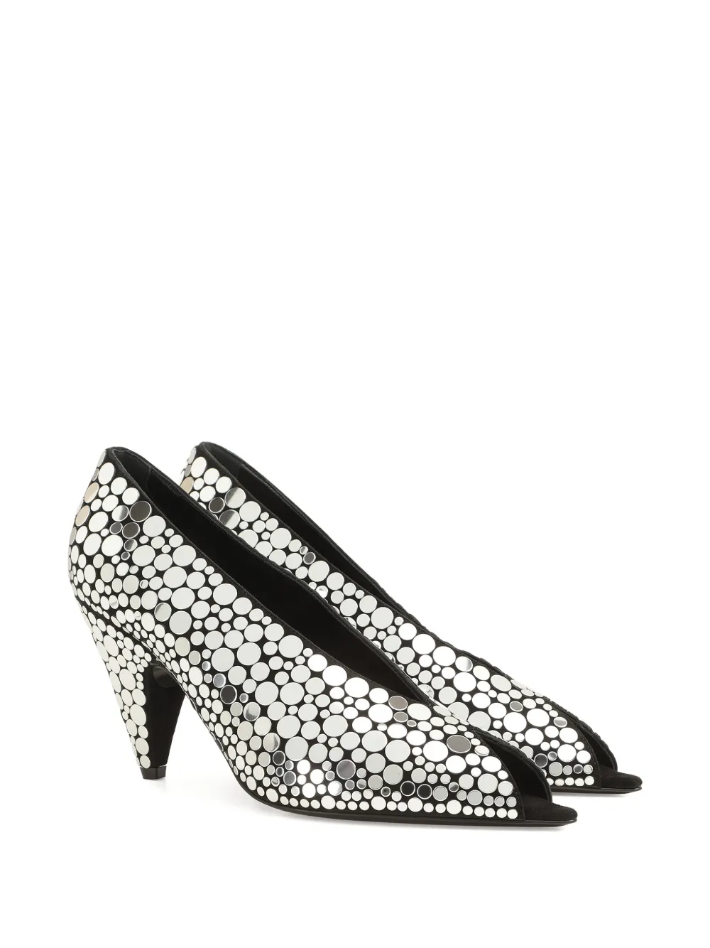 Sergio Rossi 85mm Beak Peep-toe Pumps In Silver