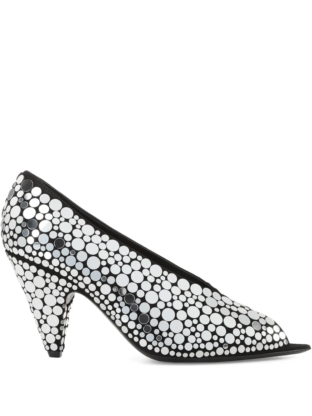 Sergio Rossi 85mm Beak Peep-toe Pumps In Silver