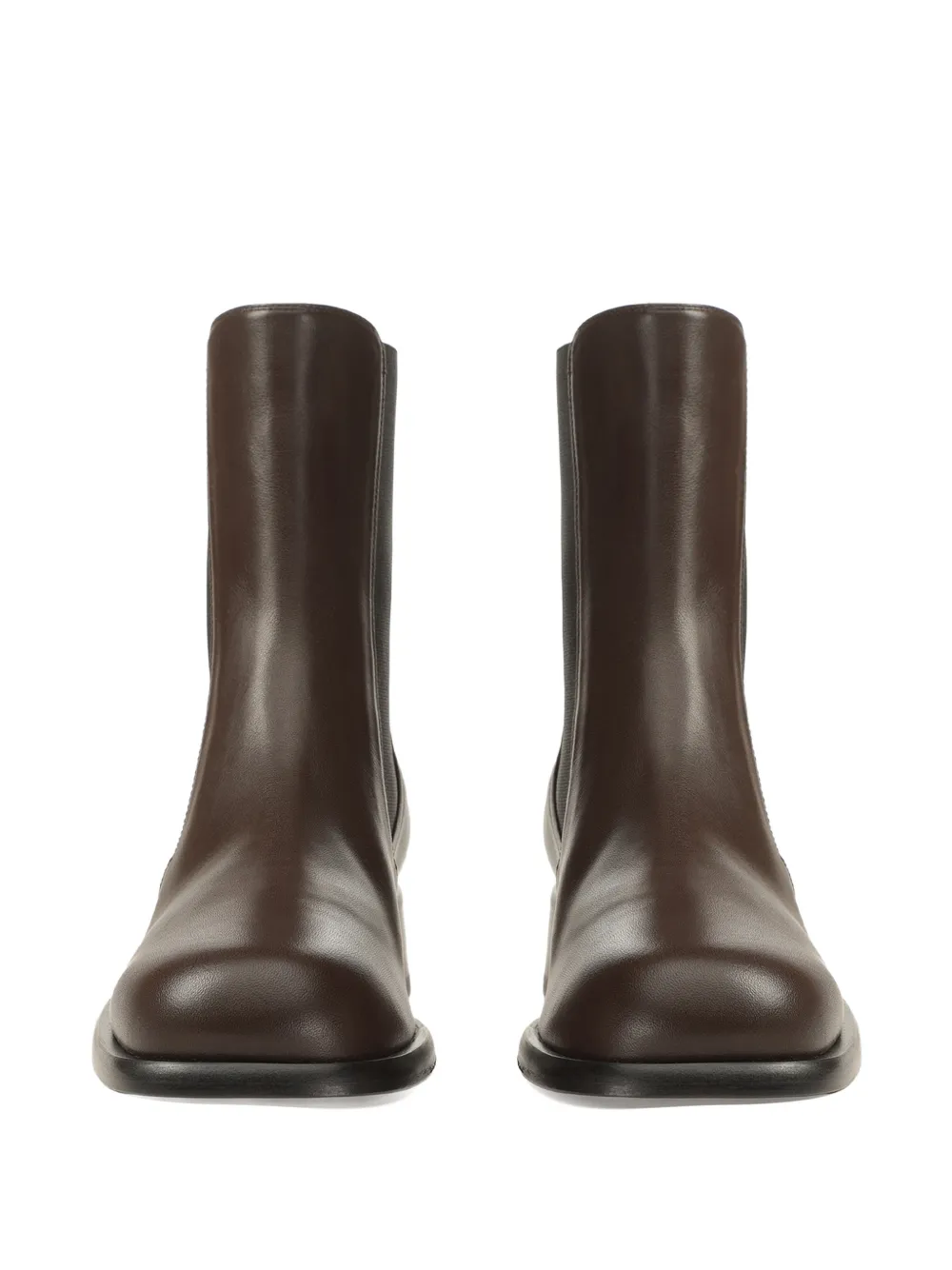 Sergio Rossi 25mm Avenue Chelsea Leather Boots In Brown