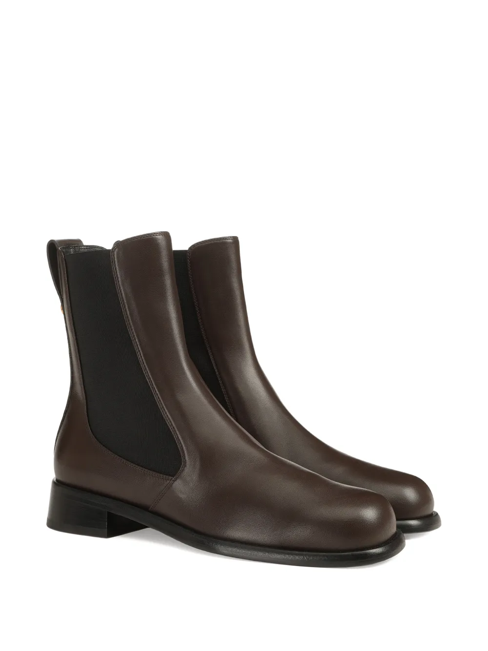 Sergio Rossi 25mm Avenue Chelsea Leather Boots In Brown