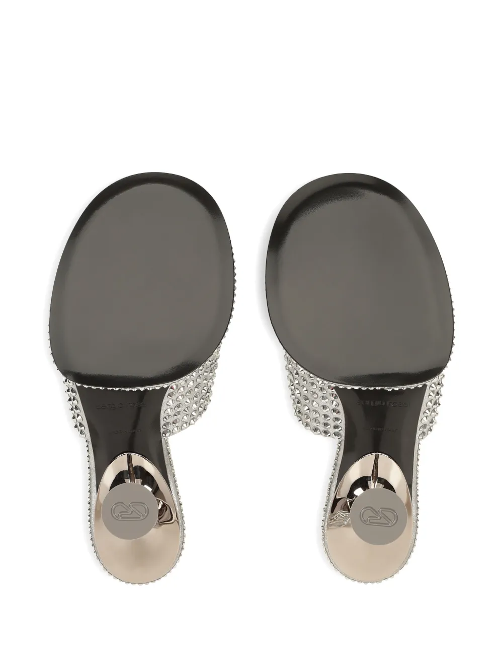 Sergio Rossi Orb leren muiltjes Zilver