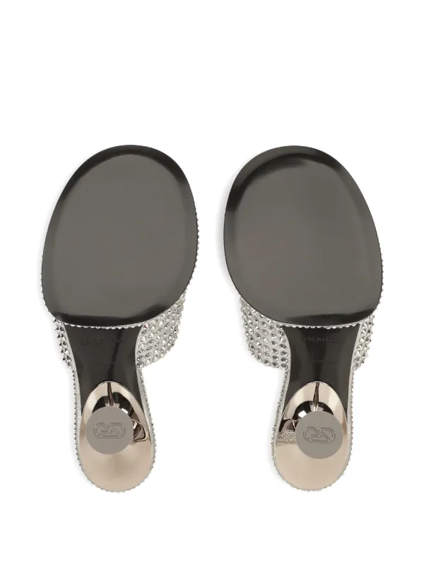 Sergio Rossi Orb Leather Mules | Silver | FARFETCH