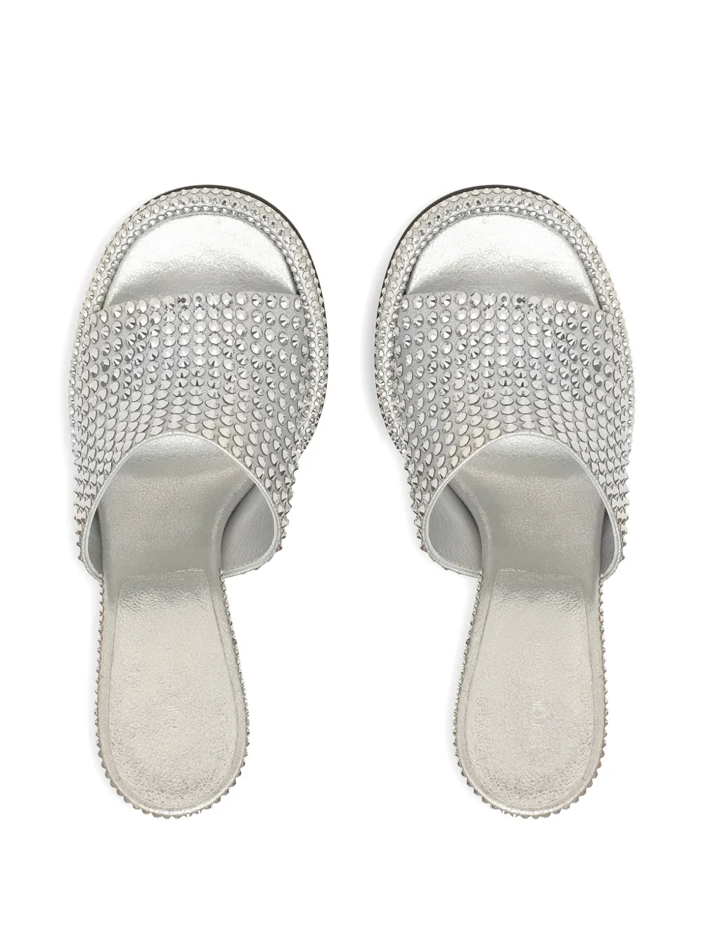 Sergio Rossi Orb leren muiltjes Zilver