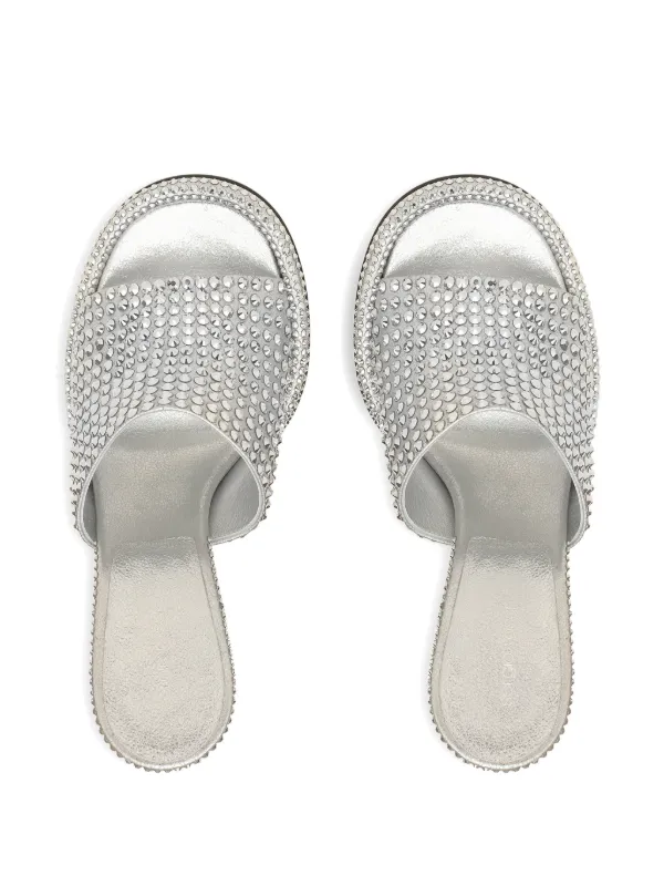 Sergio Rossi Orb Leather Mules | Silver | FARFETCH