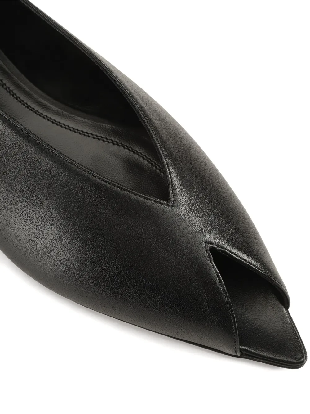 Sergio Rossi Open-toe Ballet Flats In Black