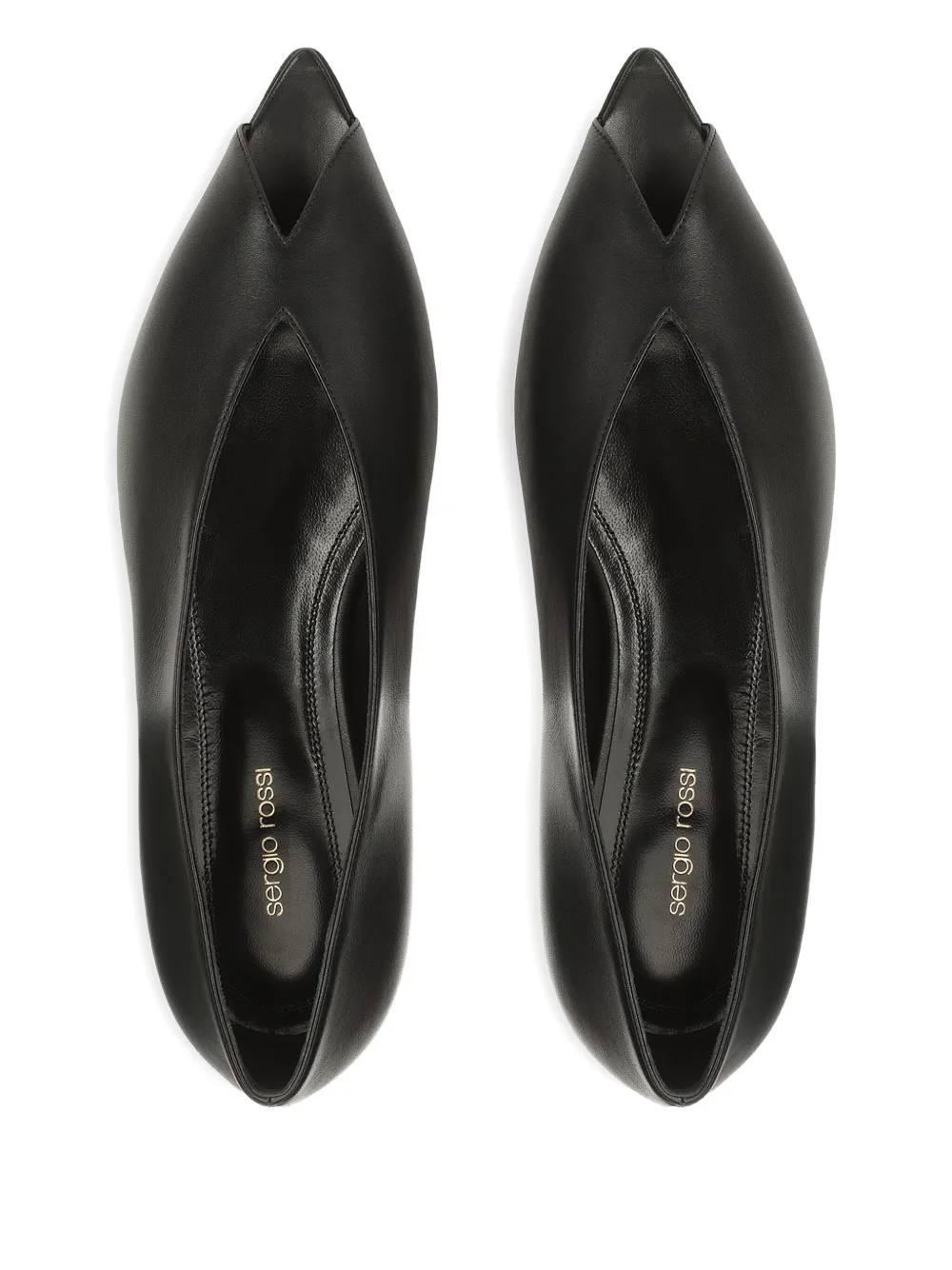 Sergio Rossi Open-toe Ballet Flats In Black