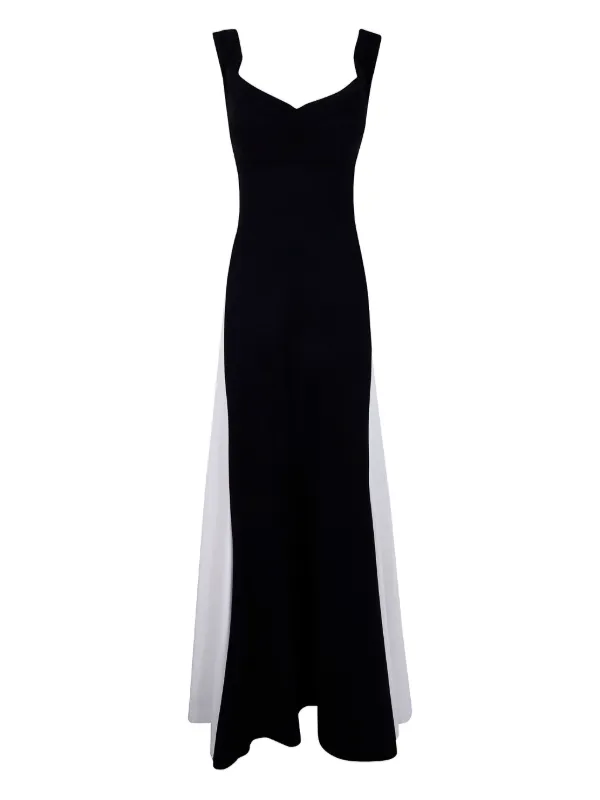 Chiara Boni La Petite Robe Two-tone Paneled Midi Dress - Black Chiara Boni La Petite Robe Two-tone Paneled Midi Dress - Black