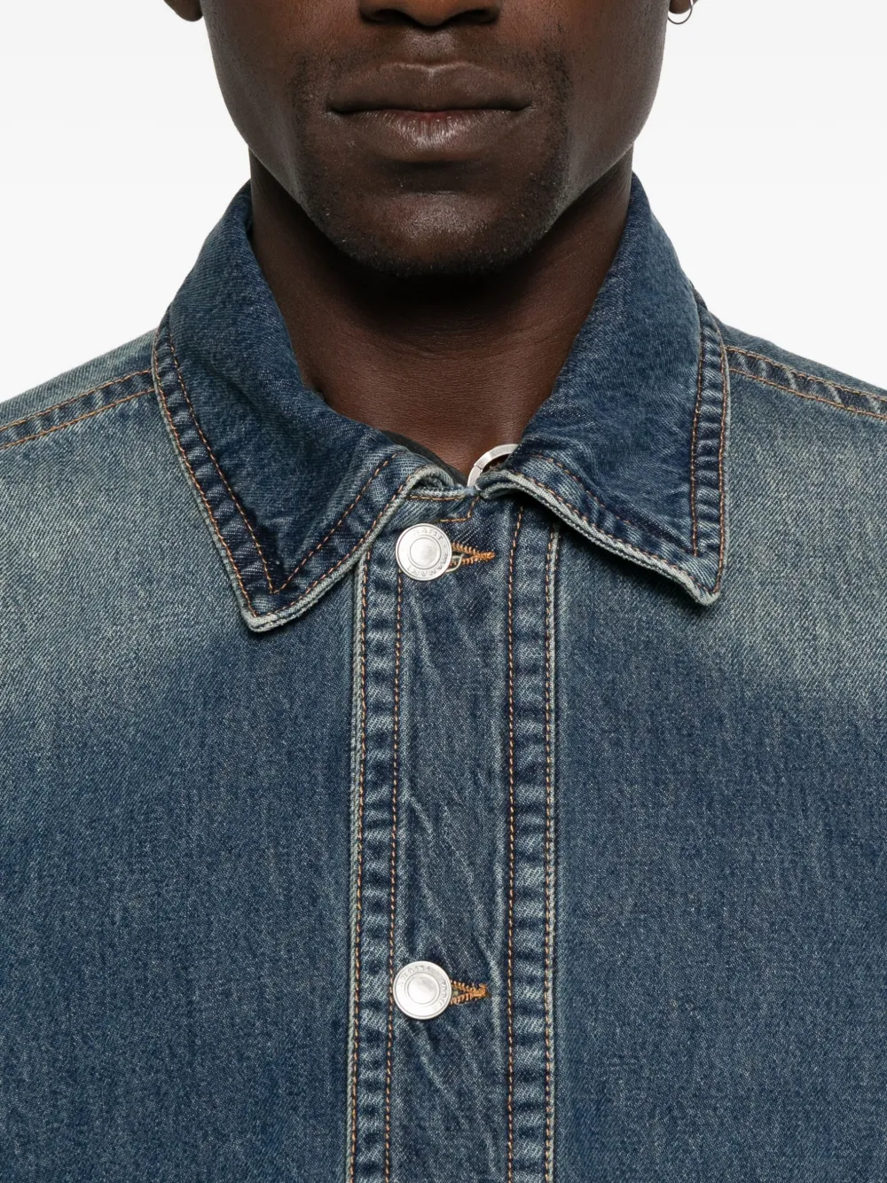 ISABEL MARANT faded-effect denim jacket Blauw