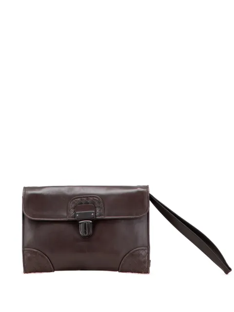 Bottega Veneta Pre-Owned 2000-2007 Clutch aus Leder mit Intrecciato-Besatz