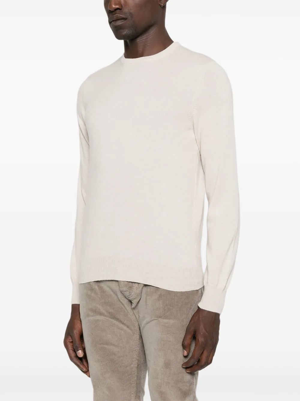 Gran Sasso Crew Neck Sweater With Relaxed Fit In Neutral