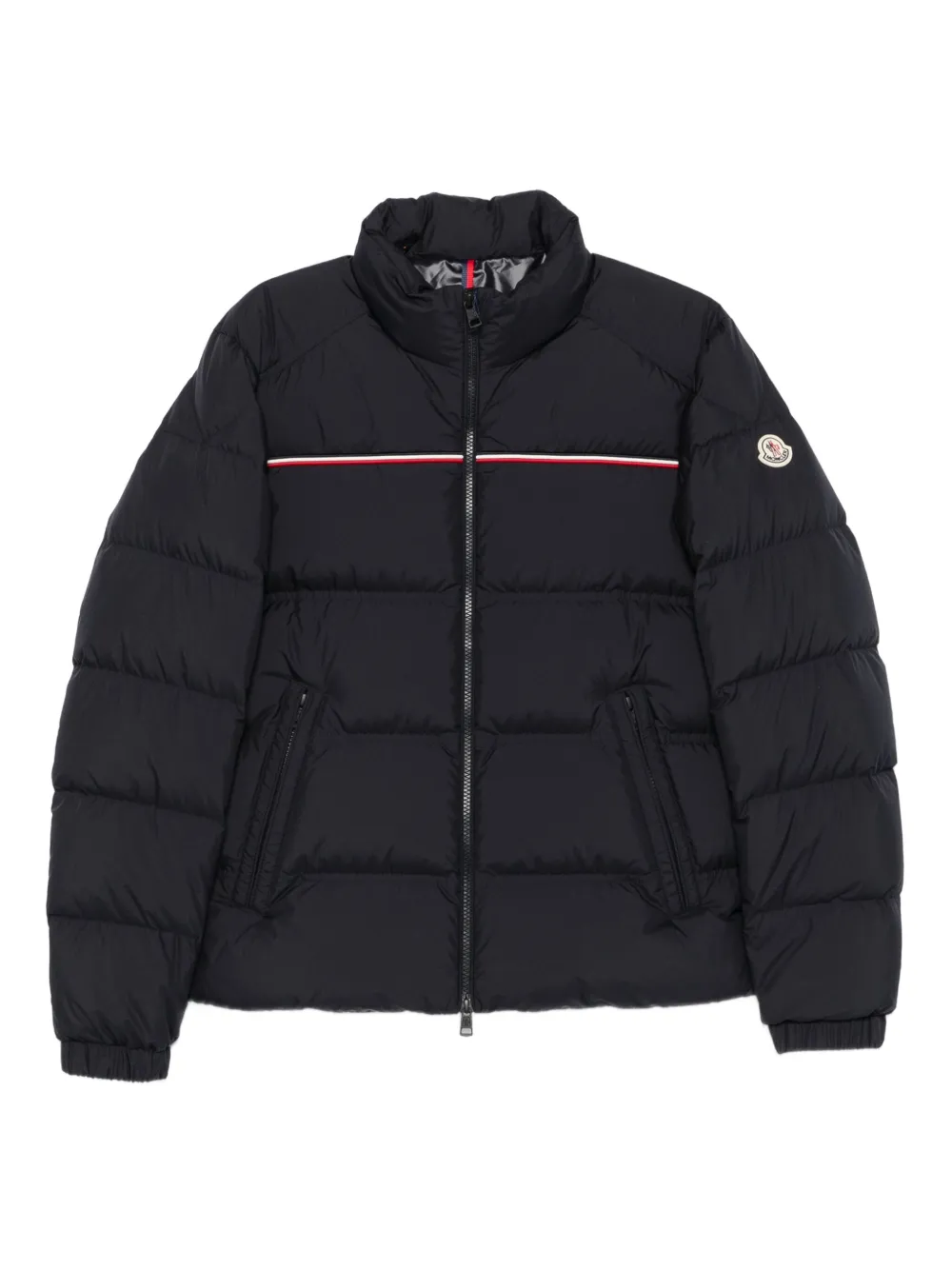 Moncler Logo-patch Quilted Jacket In Blue